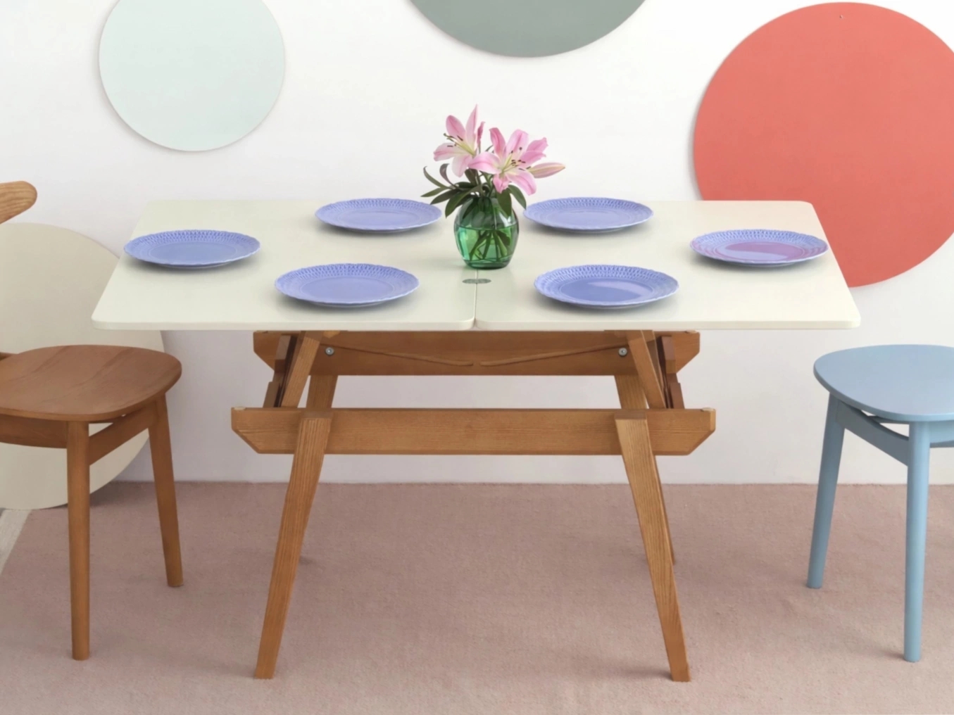 Stolik kawowy z podnoszonym blatem Envelope 90x65cm Biały Jesion