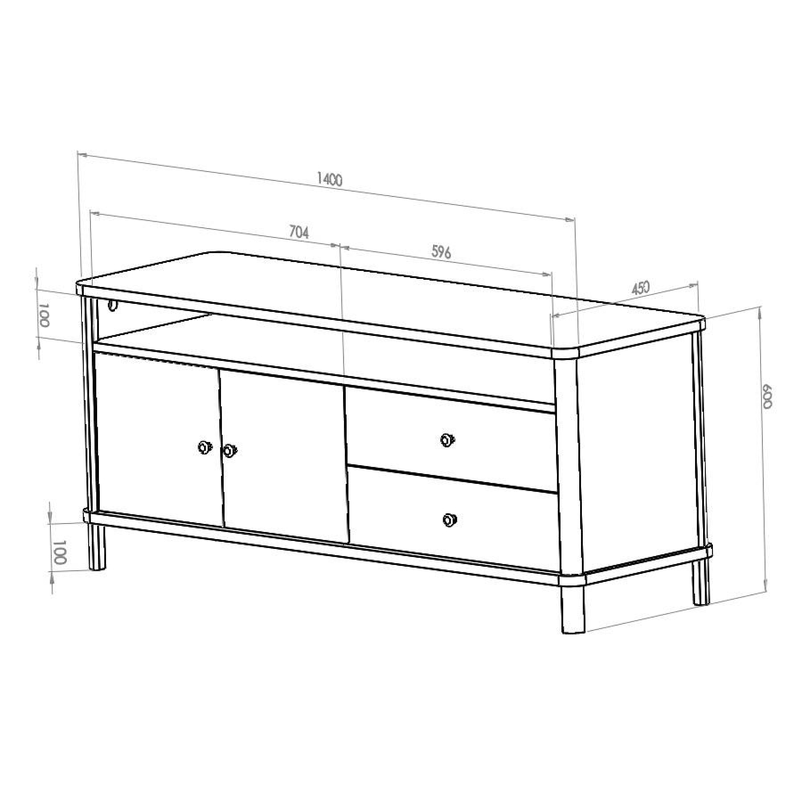 Szafka RTV ASHME 140x45x60cm - różne kolory