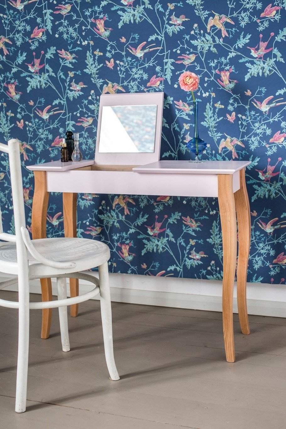 Toaletka LILLO z Lusterkiem - 85x35cm Jasnoszara