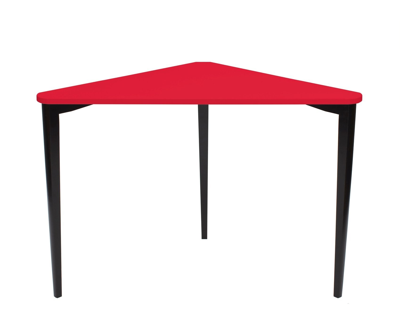Biurko Narożne NAJA 114 x 85cm Czerwone Czarne Nogi