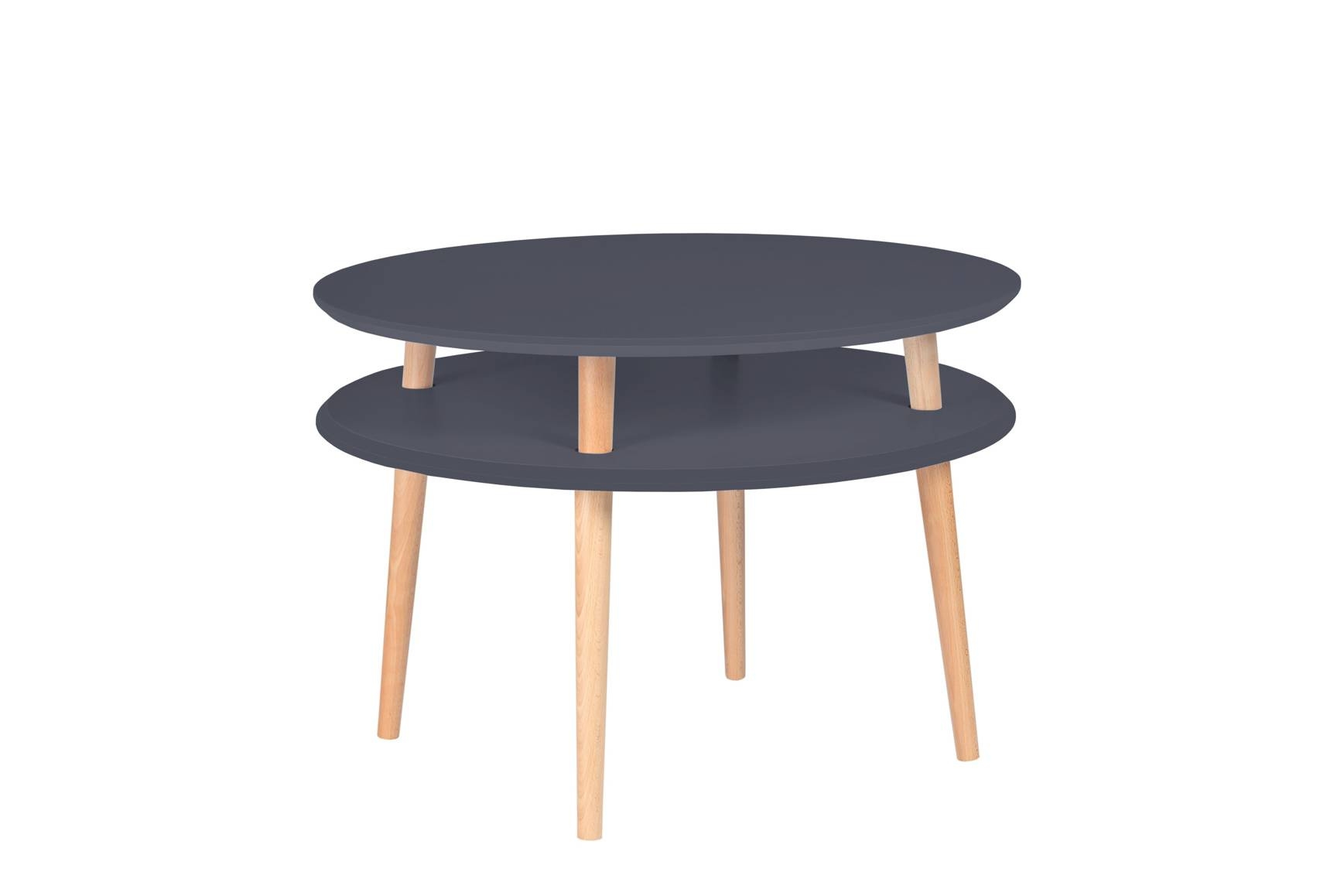 Stolik Kawowy UFO śr. 70cm wys. 45cm - Grafitowy