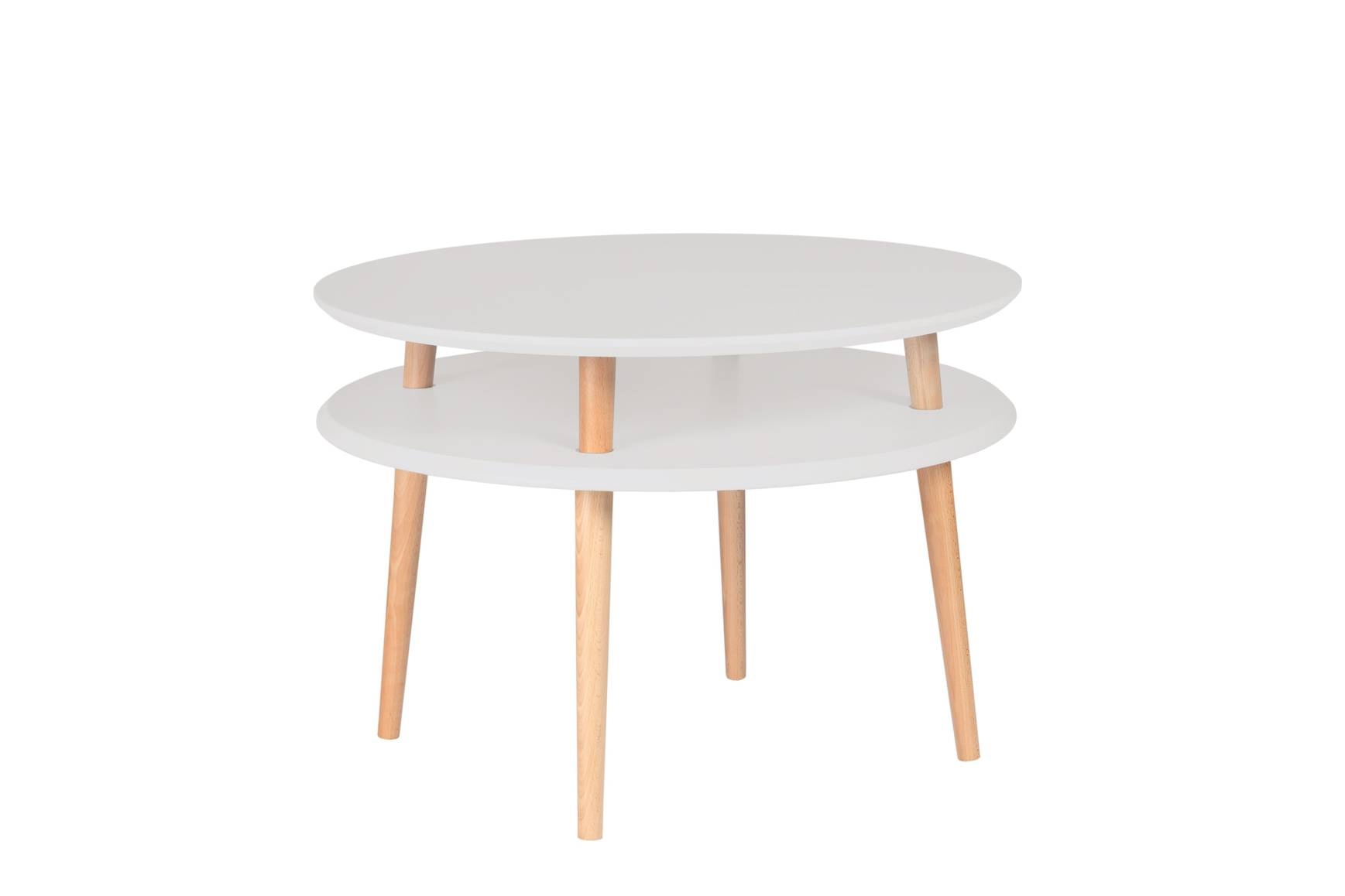 Stolik Kawowy UFO śr. 70cm wys. 45cm - Jasnoszary