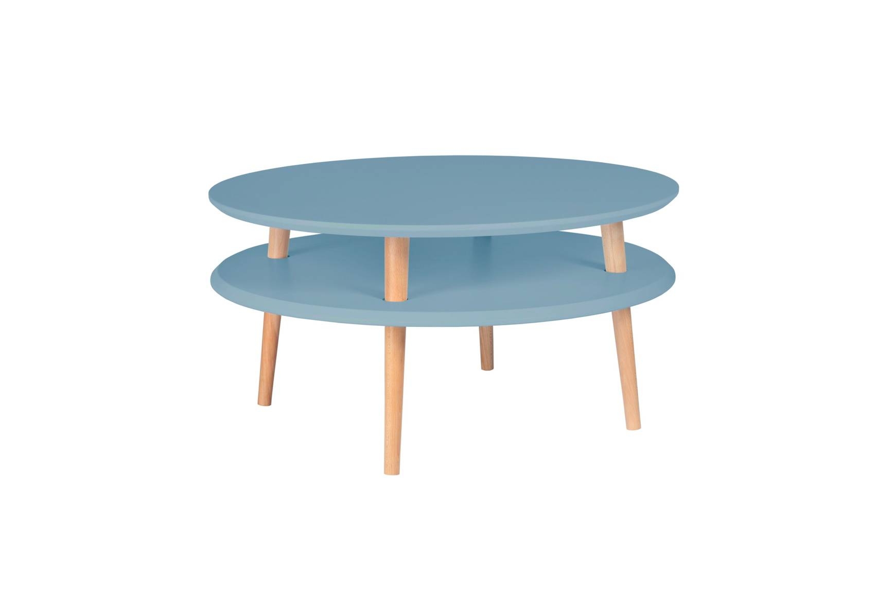 Stolik Kawowy UFO śr. 70cm wys. 35cm Delikatny Niebieski