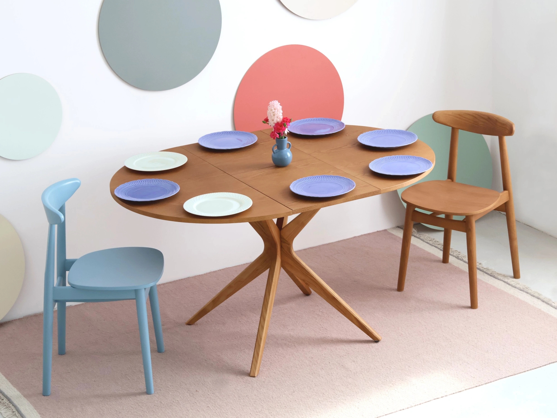 Stół okrągły rozkładany JUBI 100cm orzech