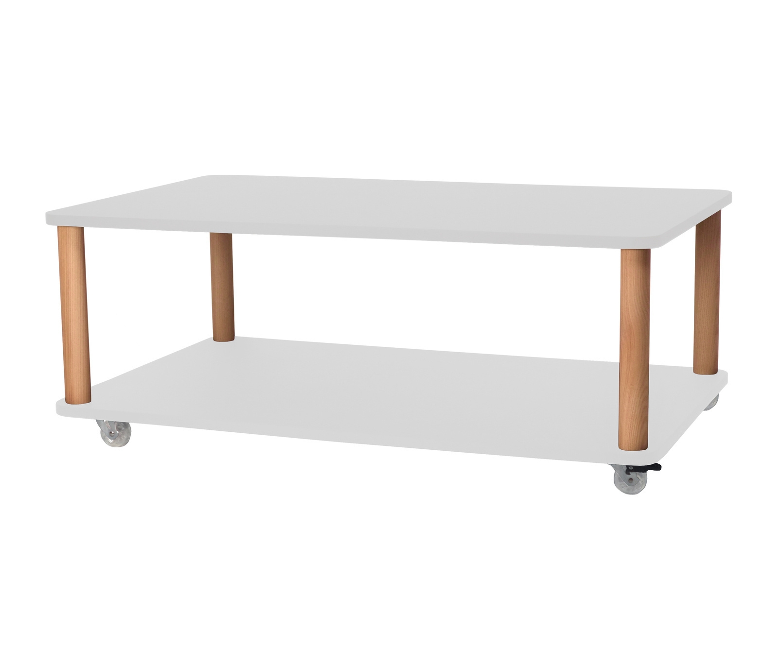 Stolik Kawowy Na Kółkach ASHME 64x105cm Jasnoszary