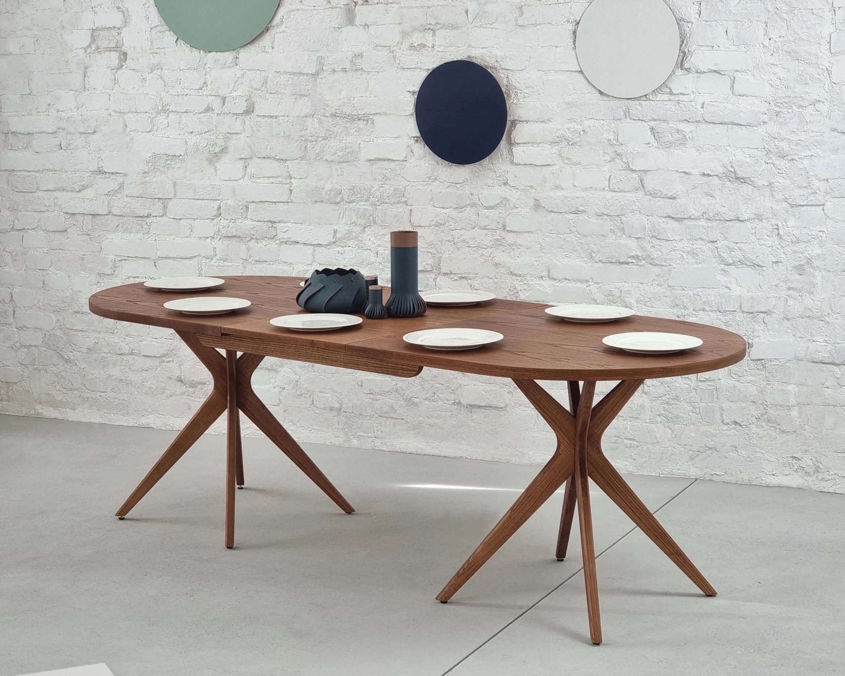 Owalny Stół do Jadalni z Dostawką JUUBI 180x90cm - różne wybarwienia drewna