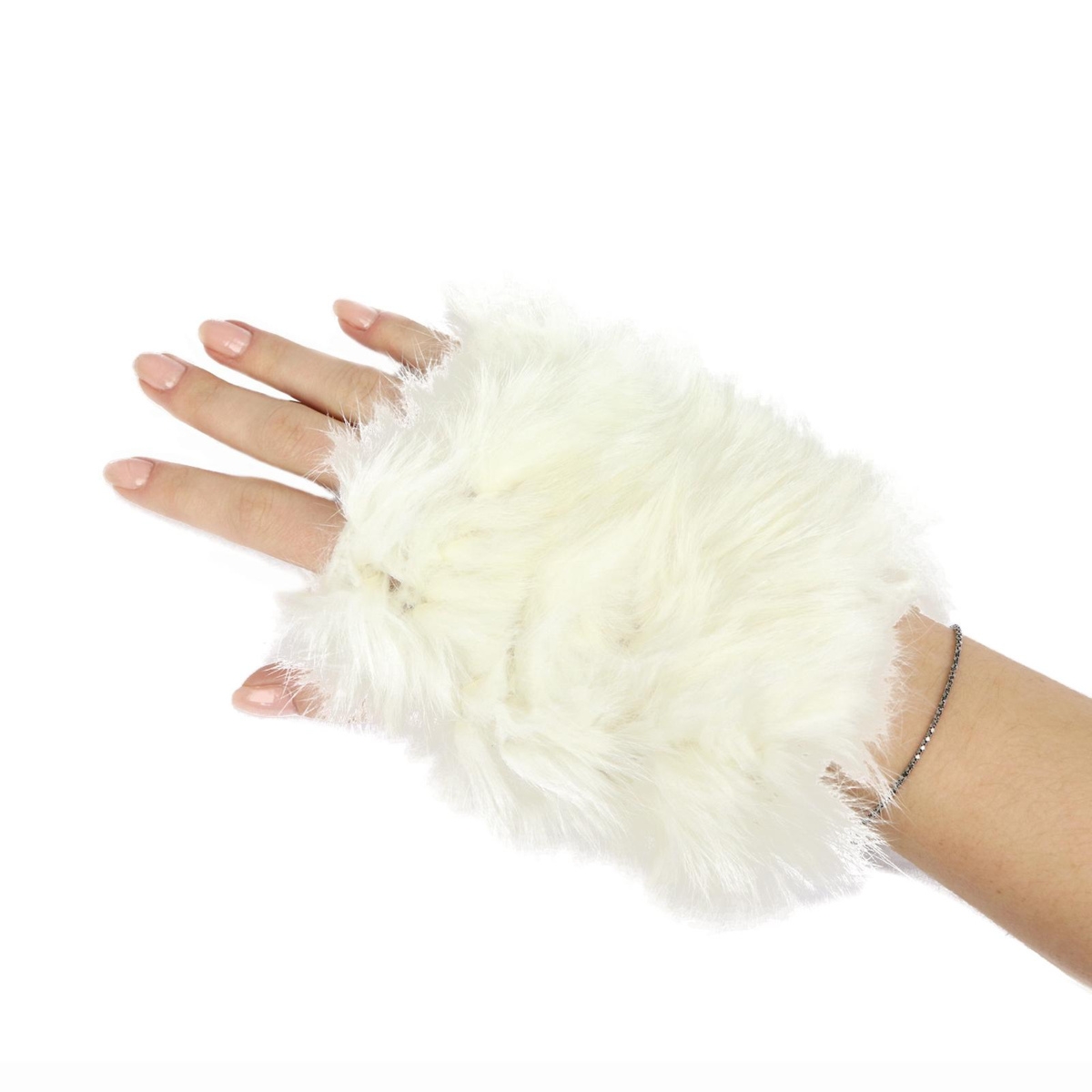 Pierre Cardin damskie rękawiczki bez palców sztuczne futro pięciopalczaste