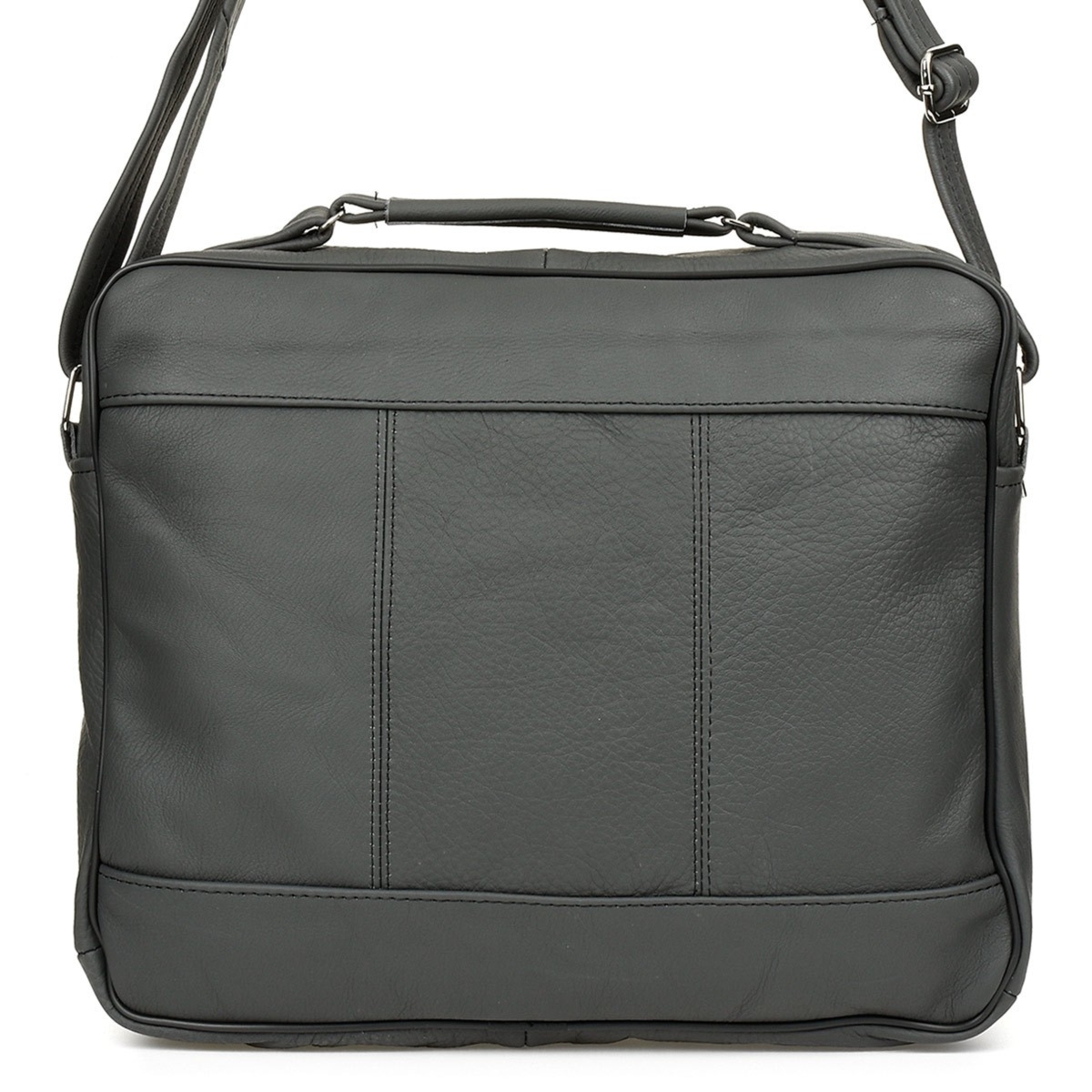 Szara duża męska skórzana torba listonoszka Beltimore F70