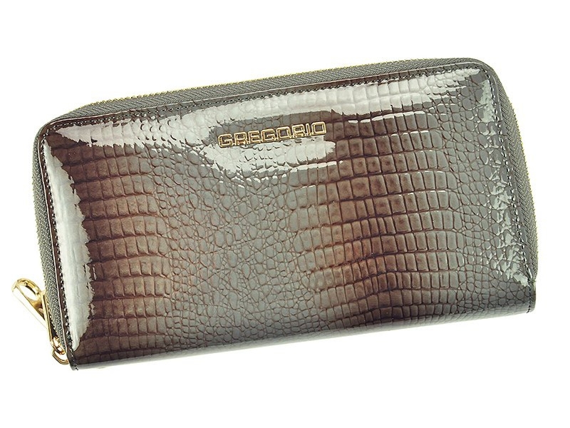 Lakierowany damski portfel z naturalnej skóry Gregorio GF118