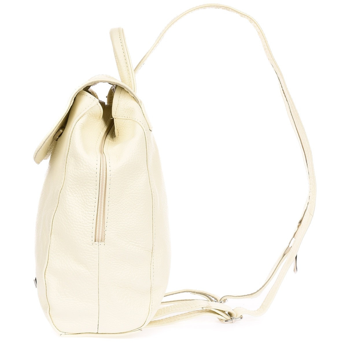 Plecak skórzany damski Beltimore mały B5 z klapą ecru S41