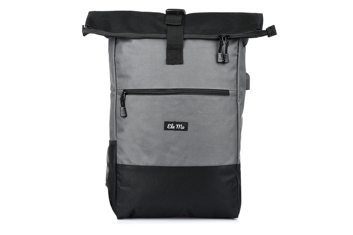 Szary Plecak Miejski na laptopa Trekkingowy Pojemny Solidny B51