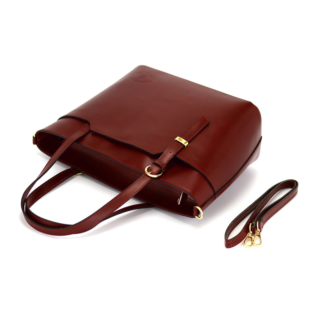 Vera Pelle damska shopper skóra naturalna torebka na ramię duża z paskiem