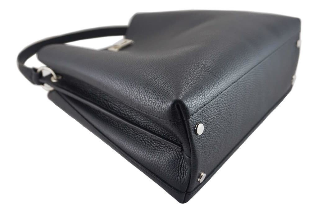 Duże torby damskie skórzane -Barberini's - Zielona ciemna