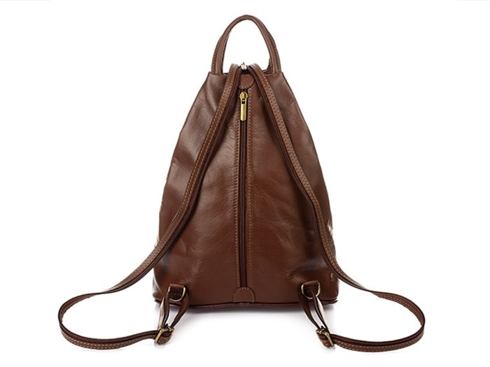 Vera Pelle damski plecak miejski skóra naturalna pojemny 4 kieszenie