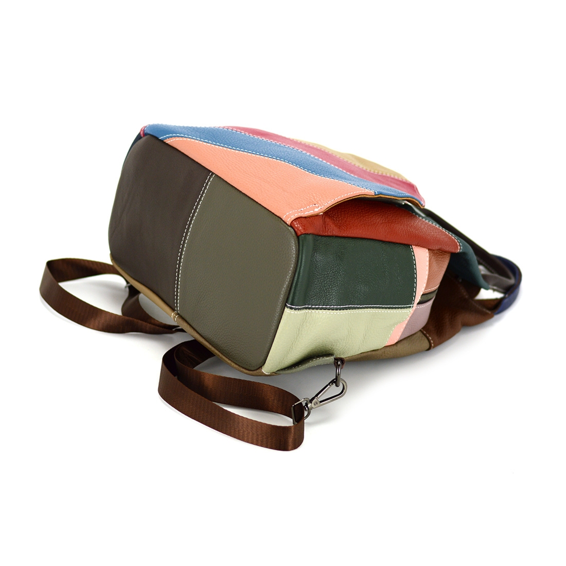 Wzorzysty damski plecak skórzany z wzorem mozaiki