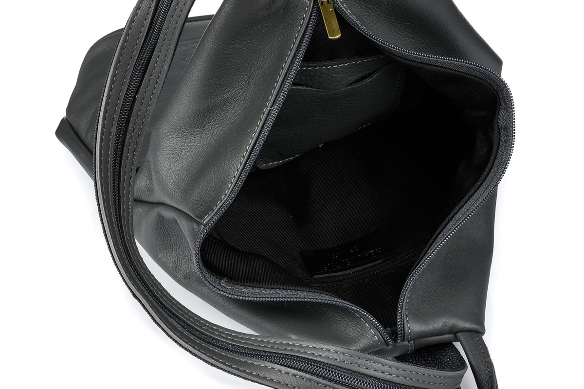 Vera Pelle damski plecak miejski skóra naturalna pojemny 4 kieszenie