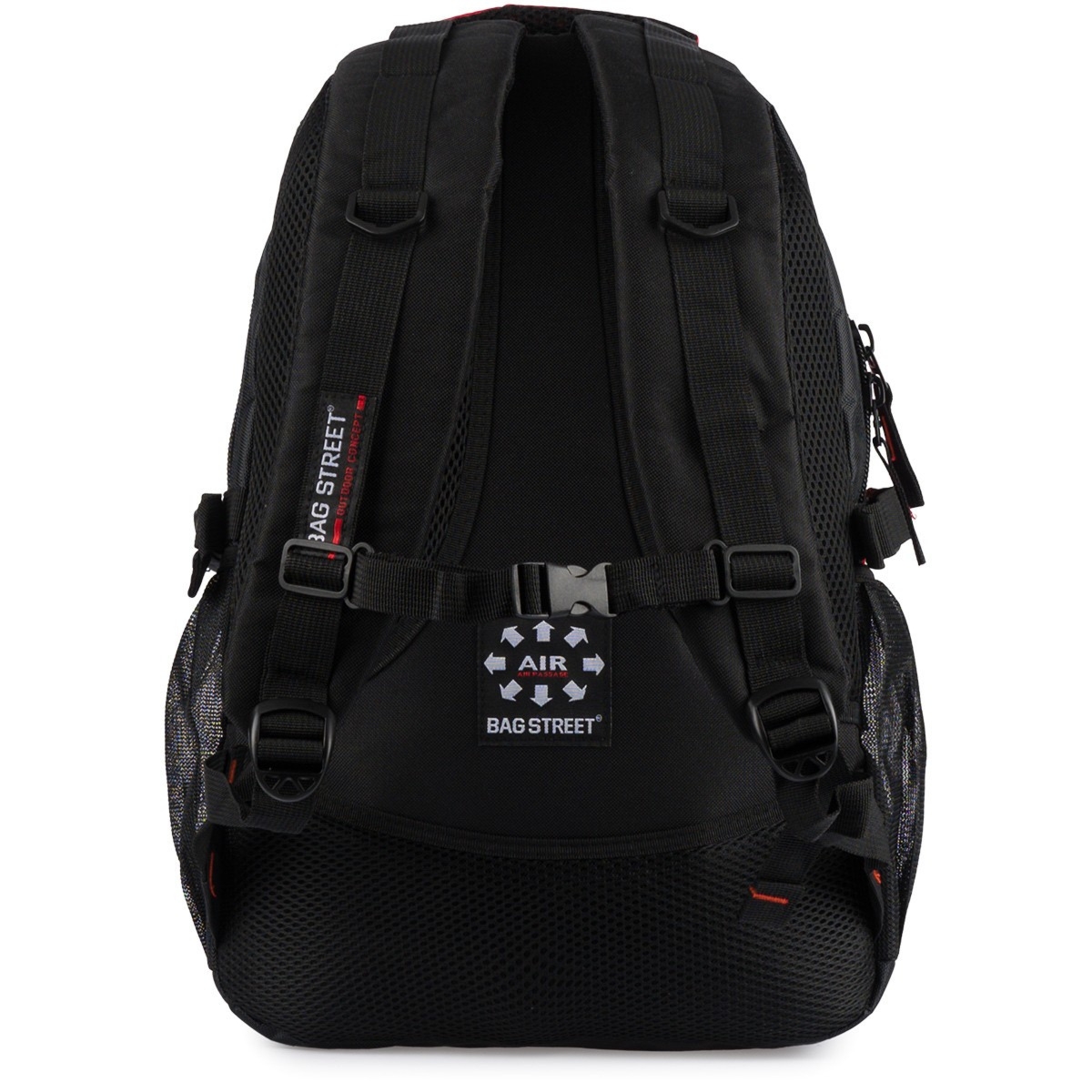 MORO-CZARNY Solidny 3KOMOROWY plecak miejski SPORTOWY duży M83