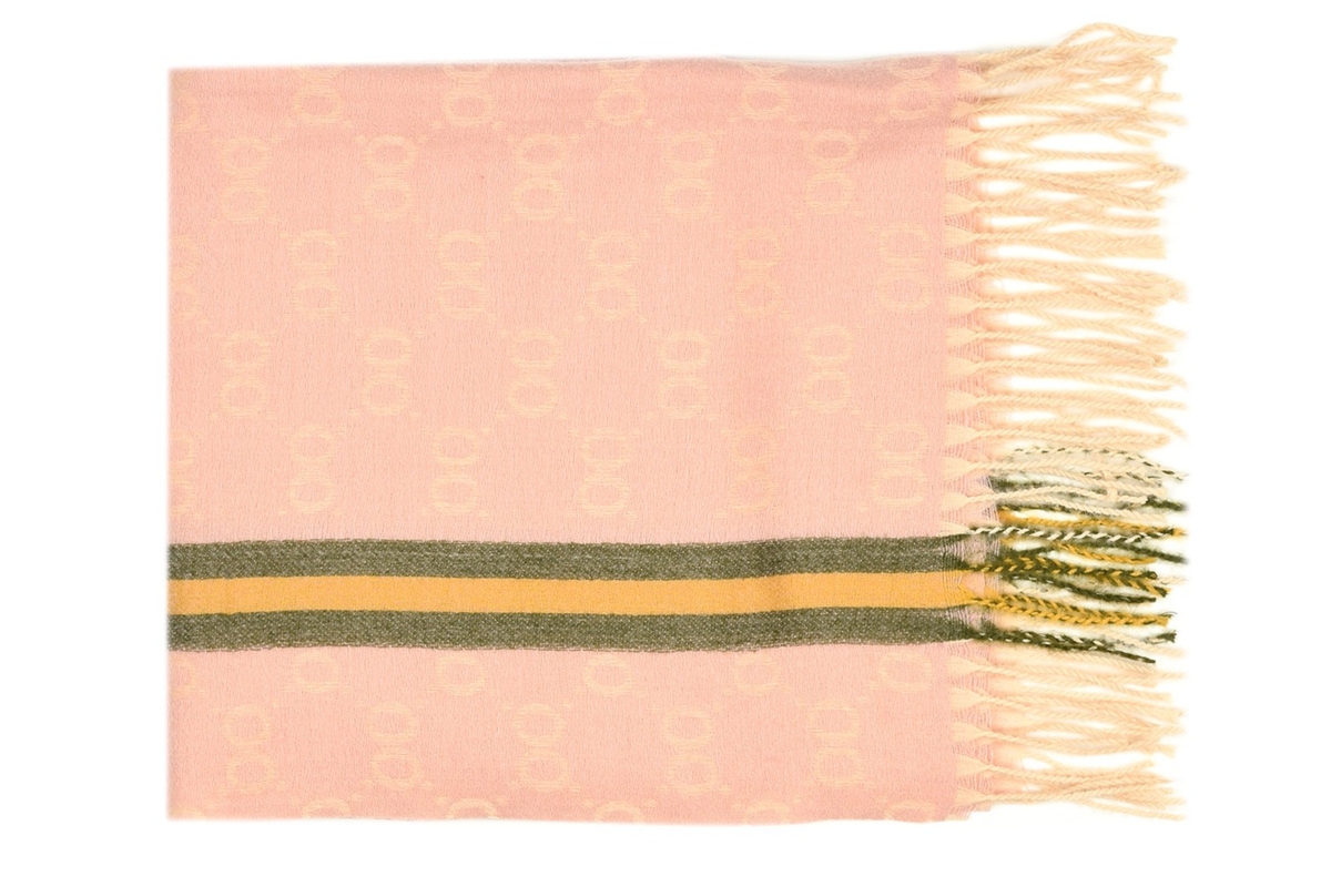 Różowy Bawełniany duży szalik damski ciepły szal elegancki D12