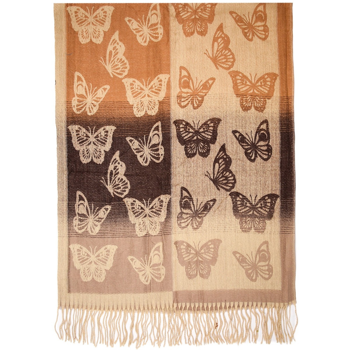 Beżowy Duży Szalik Damski bawełniany ciepły chusta jesień RE-83