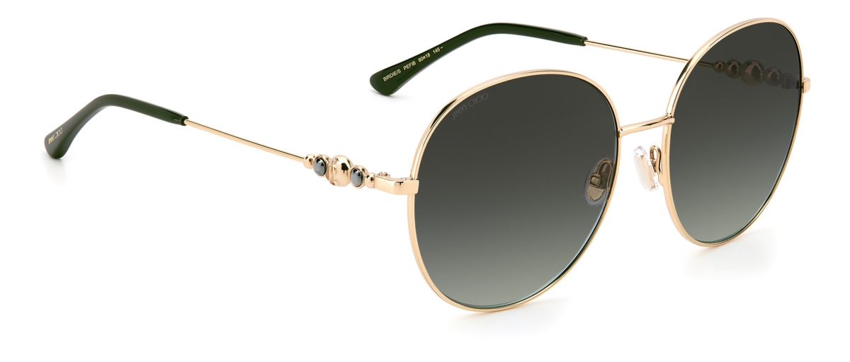 Okulary JIMMY CHOO BIRDIESPEFIB. Okulary przeciwsłoneczne, Kolor zielony złoty. Kobieta.