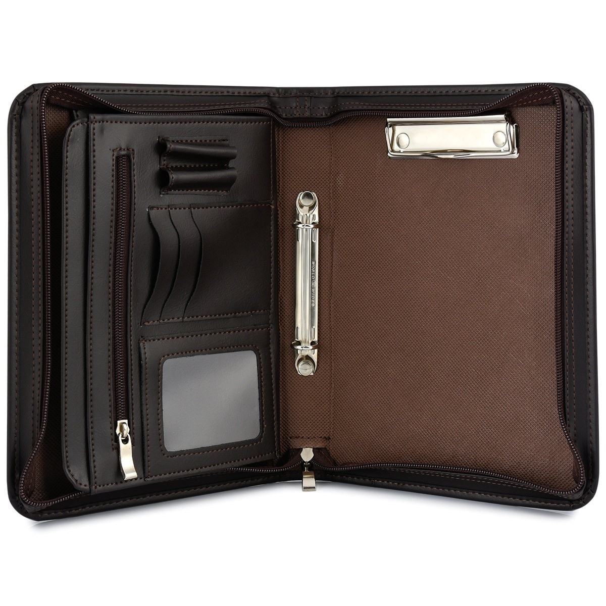 Brązowy Beltimore luksusowy męski biwuar aktówka teczka A5 organizer dla handlowca I62