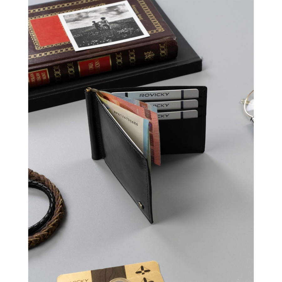 Skórzana banknotówka etui na karty z RFID Rovicky