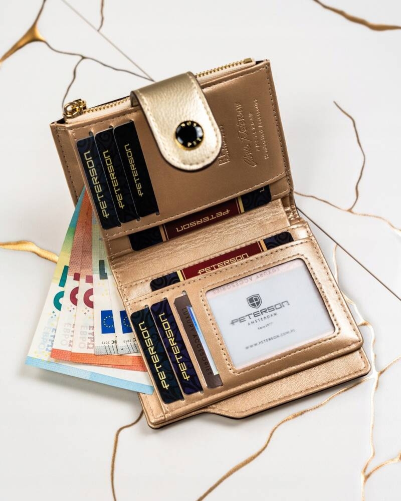 Zgrabny portfel damski ze skóry eko Peterson RFID