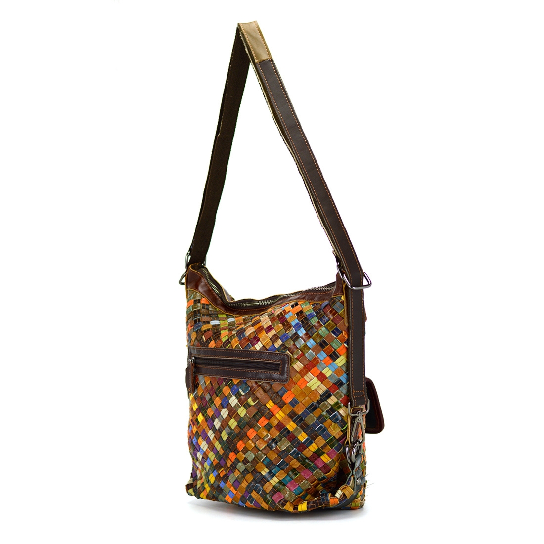 Magic Bags torebka plecak damska A4 skórzana kolorowa mozaika shopperbag