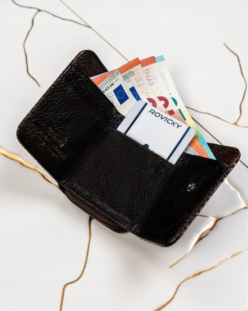 Mały błyszczący portfel damski Lorenti z RFID
