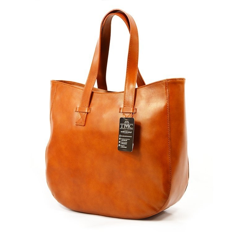 Vera Pelle Torebka na ramię skóra naturalna duża damska shopperbag