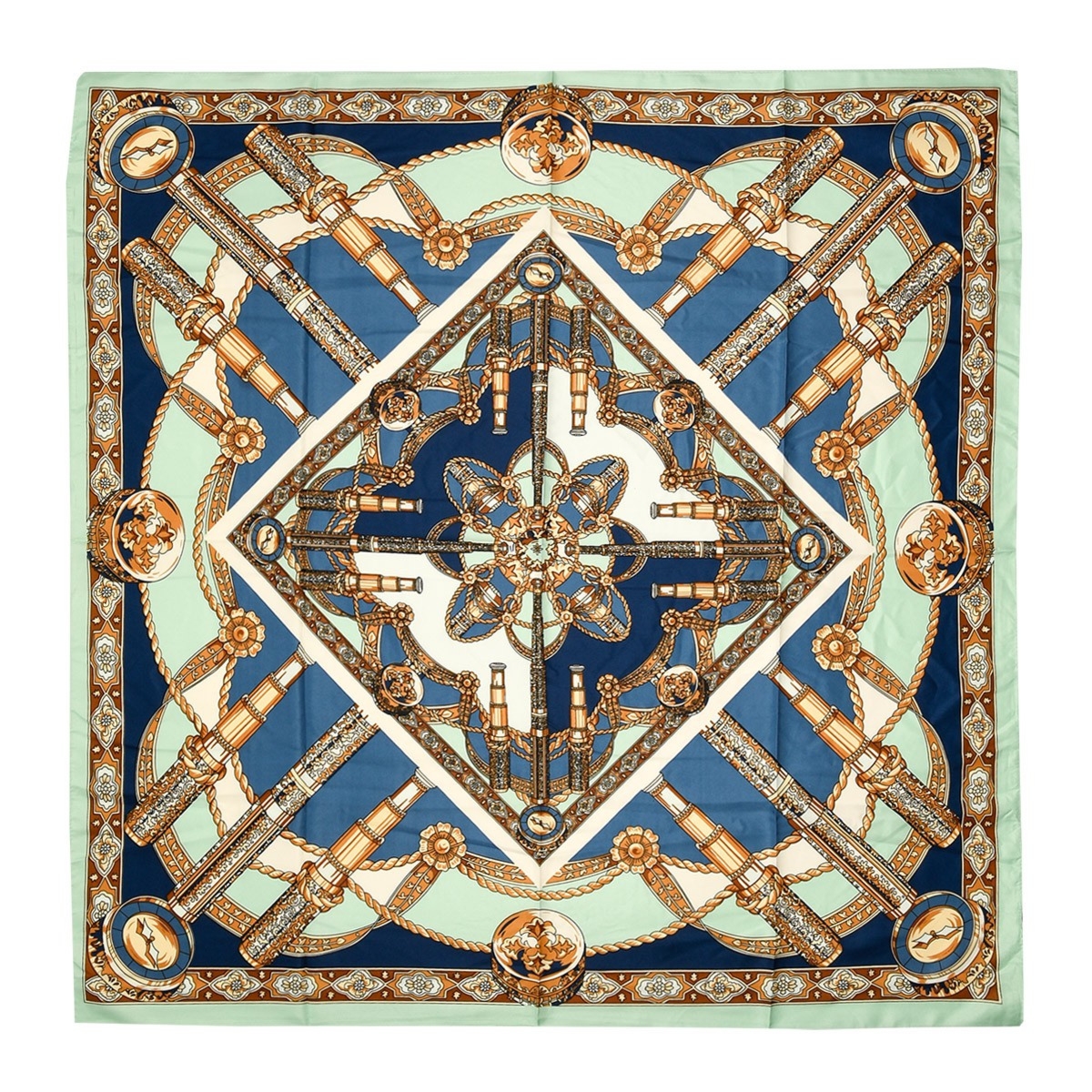 Niebieska Chusta damska apaszka pod szyję lekka elegancka oryginalna MDB-28