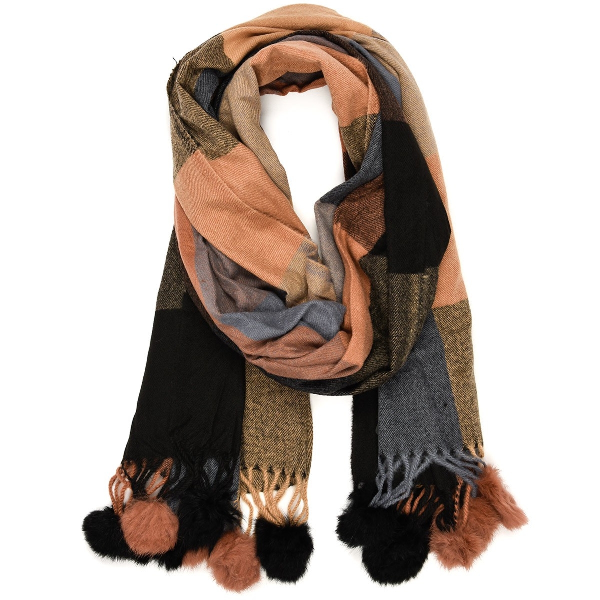 Kolorowy Duży Szalik Damski bawełniany ciepły modny AX-121