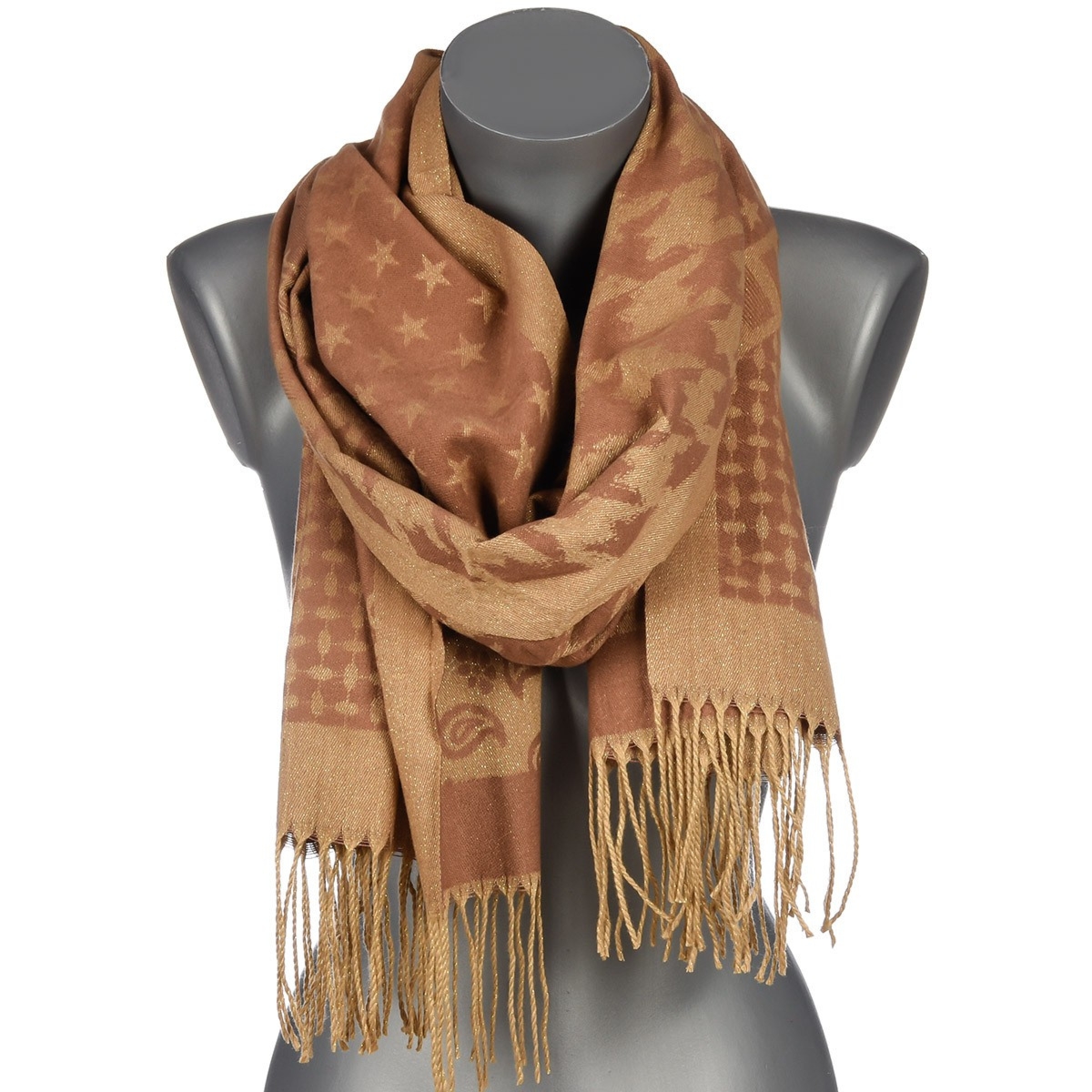 Camel Duży Szalik Damski bawełniany ciepły modny szal AX-95