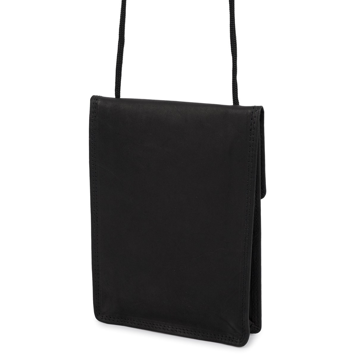 ETUI saszetka PASZPORTÓWKA na szyję dokumenty skórzana podróżna czarna Beltimore D78