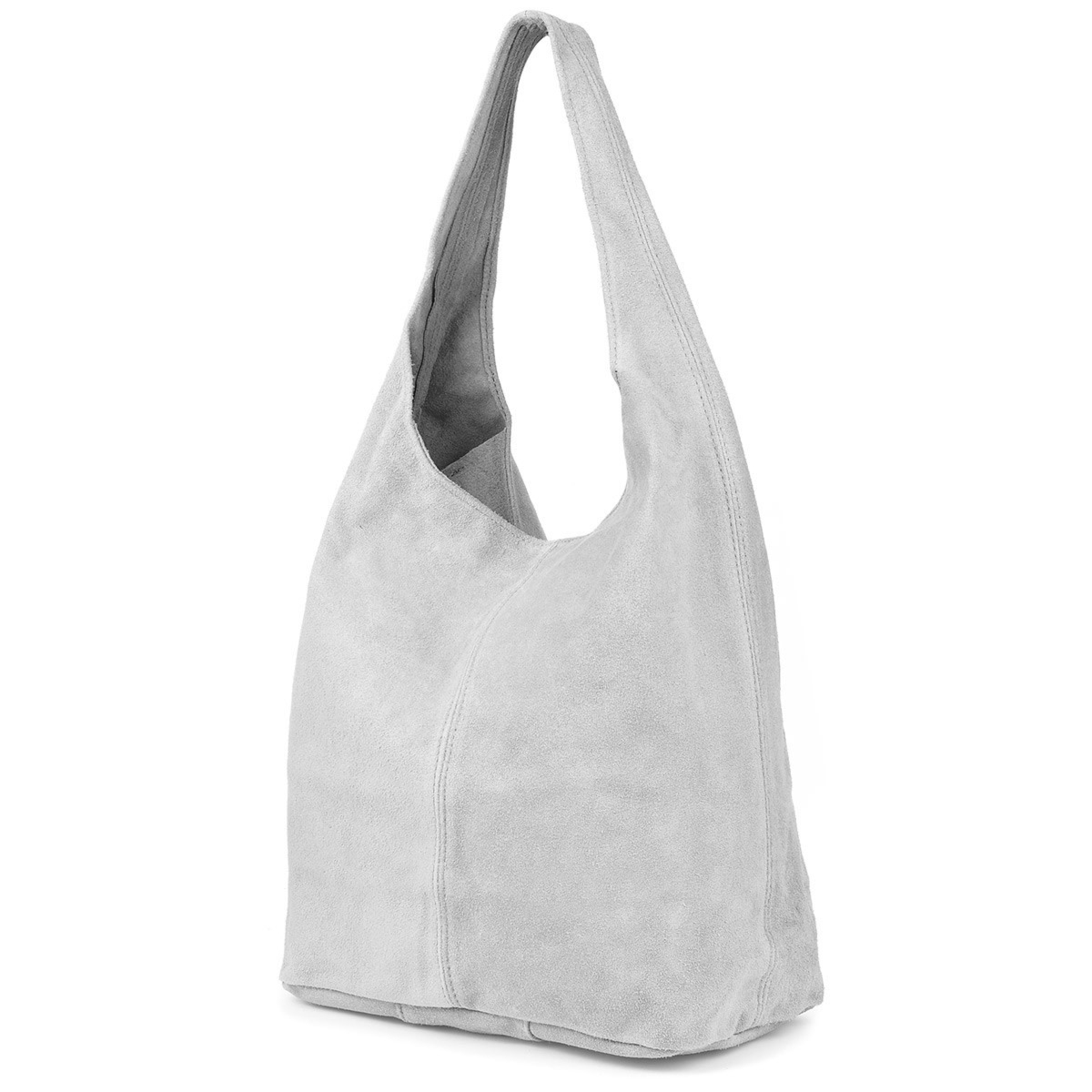 Włoska Torebka worek Skórzana zamsz Naturalny musztarda U35