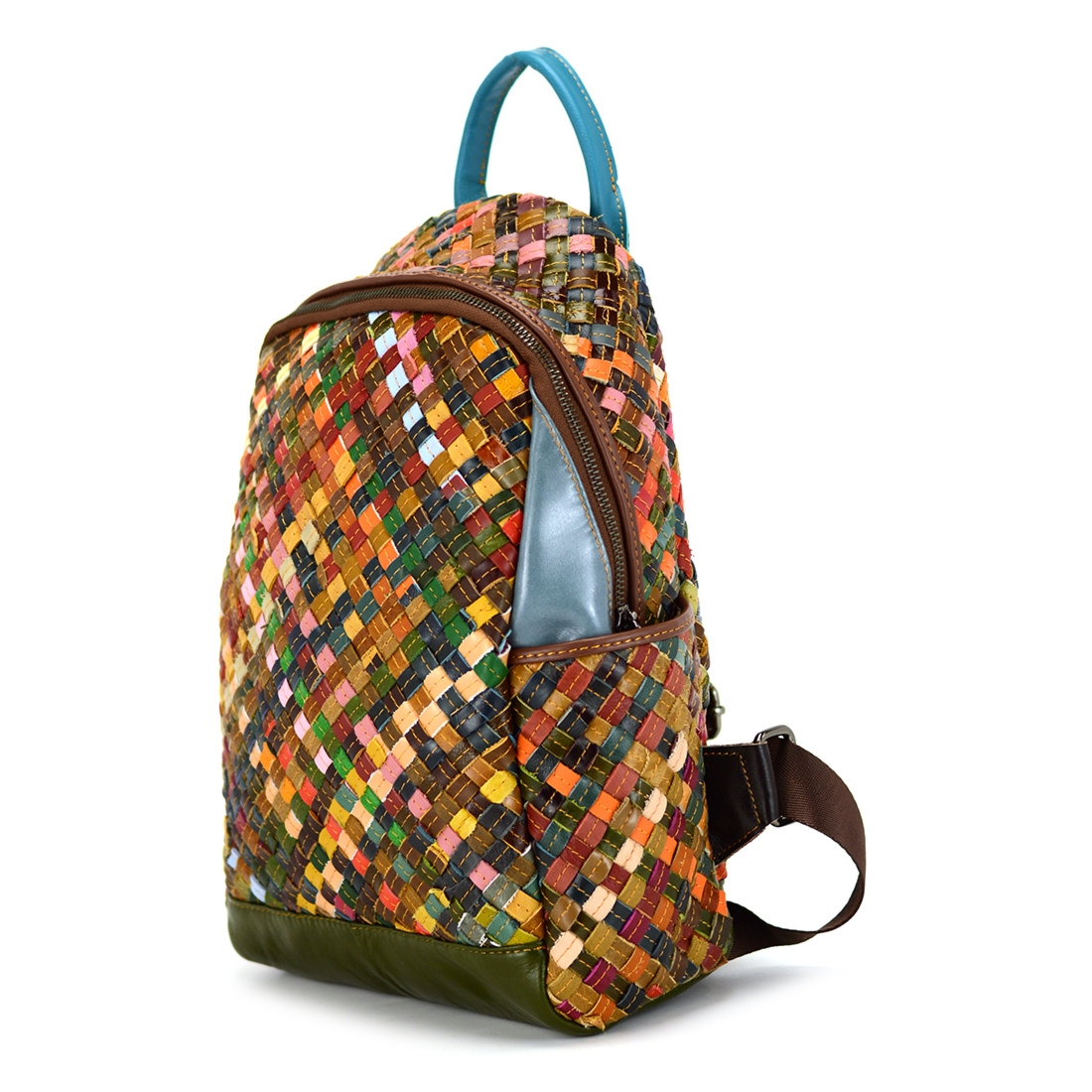 Magic Bags damski kolorowy plecak miejski skóra naturalna duży mozaika