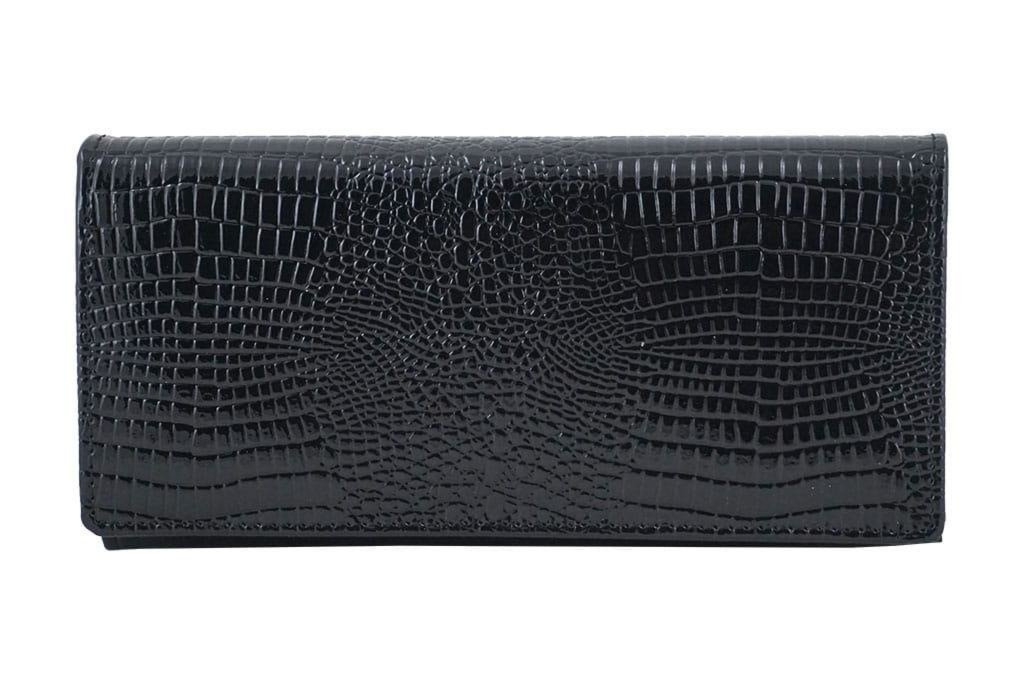Ekskluzywny portfel damski lakierowany - Czarny