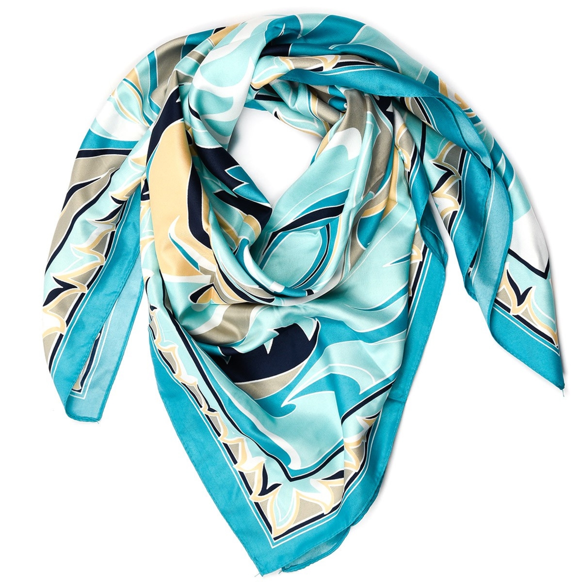 Niebieska Chusta damska apaszka pod szyję lekka elegancka oryginalna MDB-33