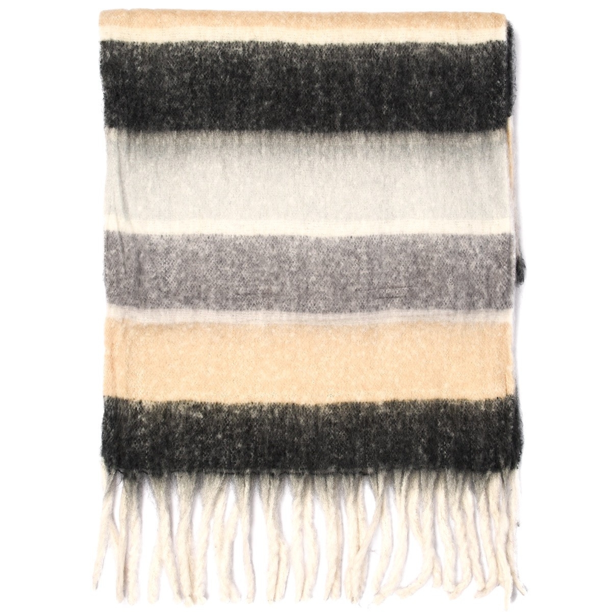 Kolorowy Jesienny duży Szalik Damski ciepły szal w kratę frędzle szal-74