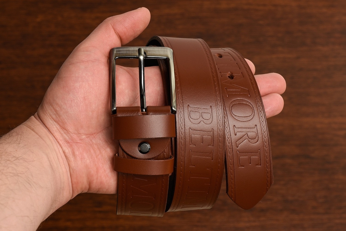 Beltimore pasek skórzany brązowy do spodni jeans 526 : Kolory - brązowy, beżowy, Rozmiar pasków - r.130-145 cm