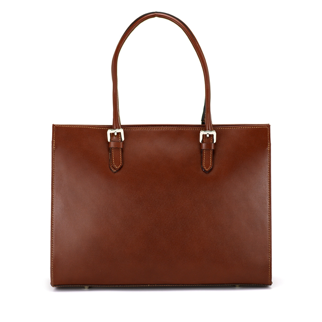 Vera Pelle damski kuferek skóra naturalna torebka do ręki duża kieszenie