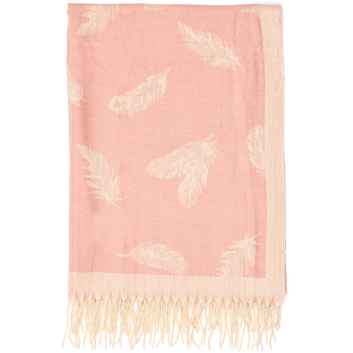 Różowy Bawełniany duży szalik damski chusta frędzle szal ST-25