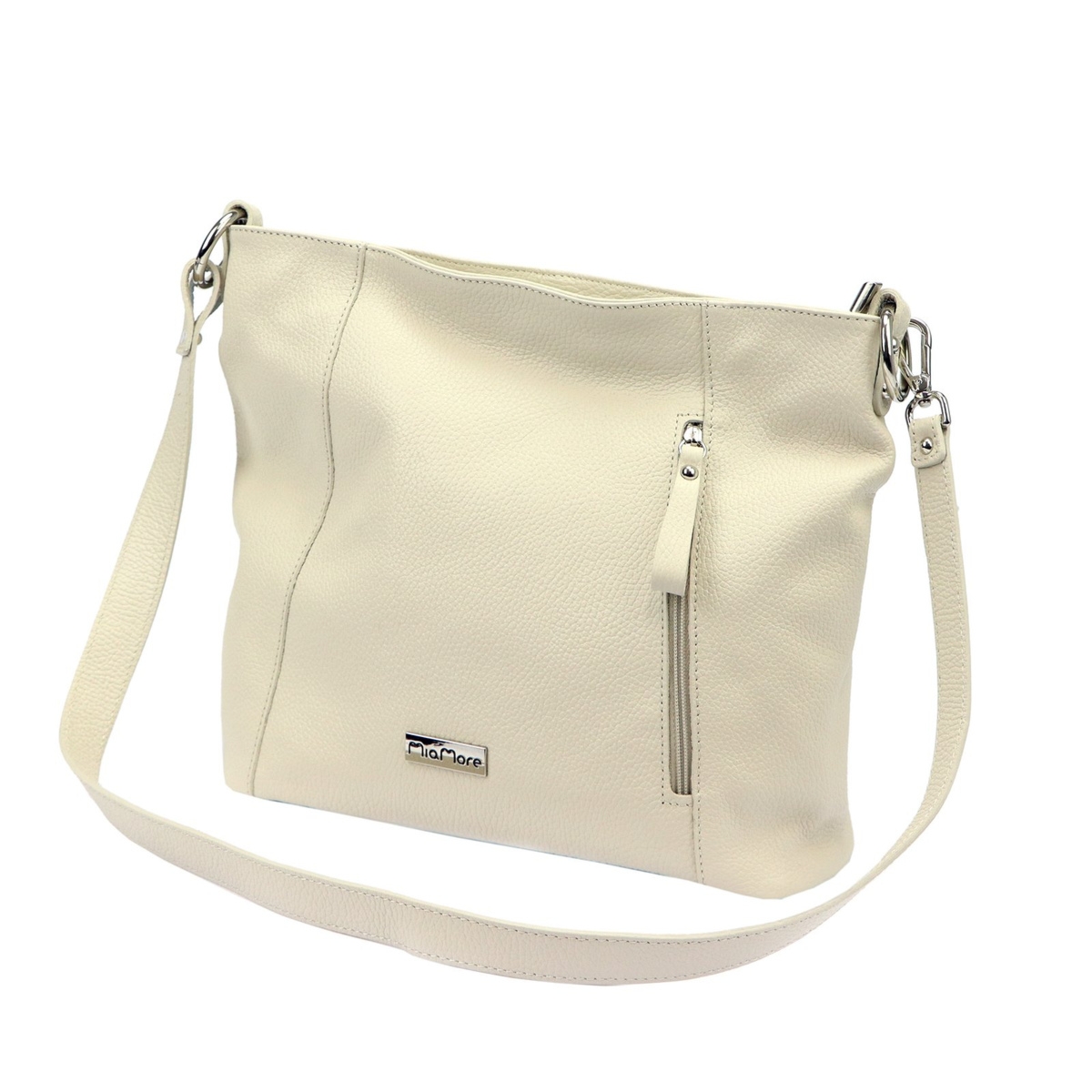 MiaMore damska torebka na ramię shopperbag skórzana z kieszeniami