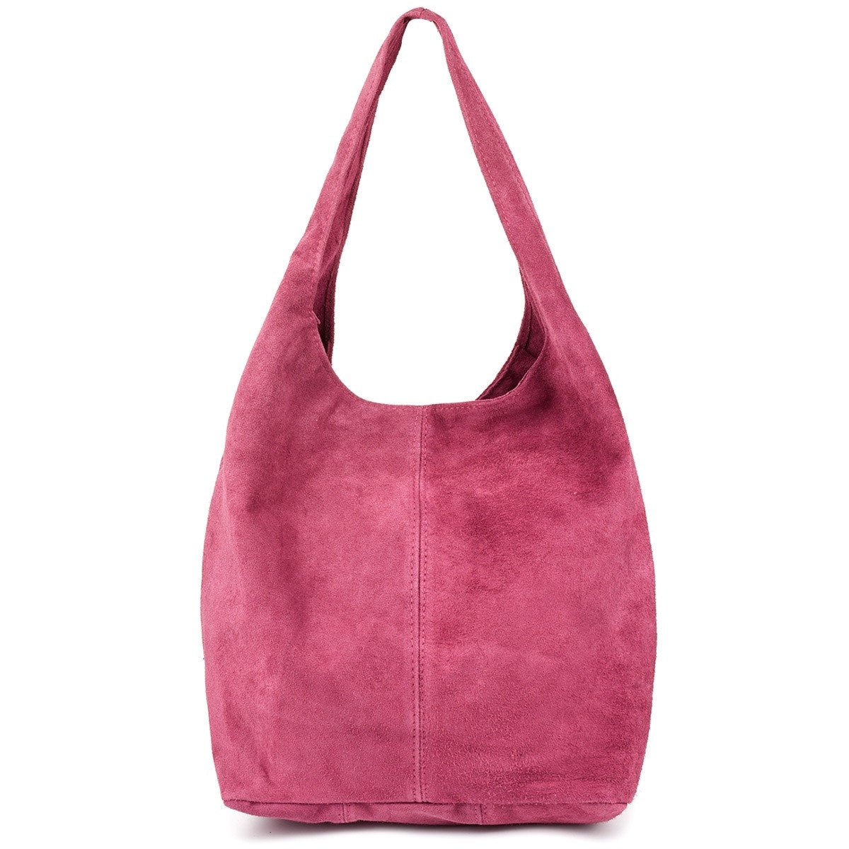 Włoska Torebka worek Skórzana zamsz Naturalny musztarda U35