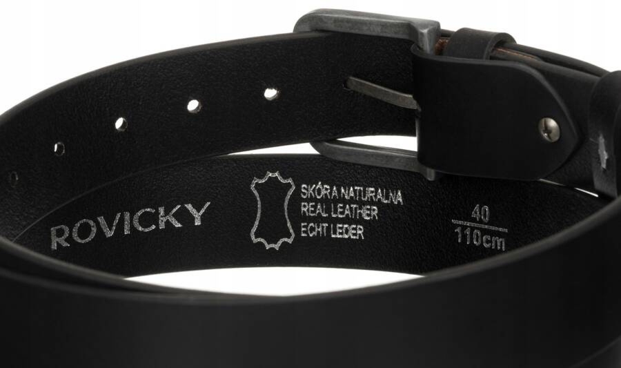 Stylowy uniwersalny Skórzany pasek do spodni z klasyczną klamrą Rovicky