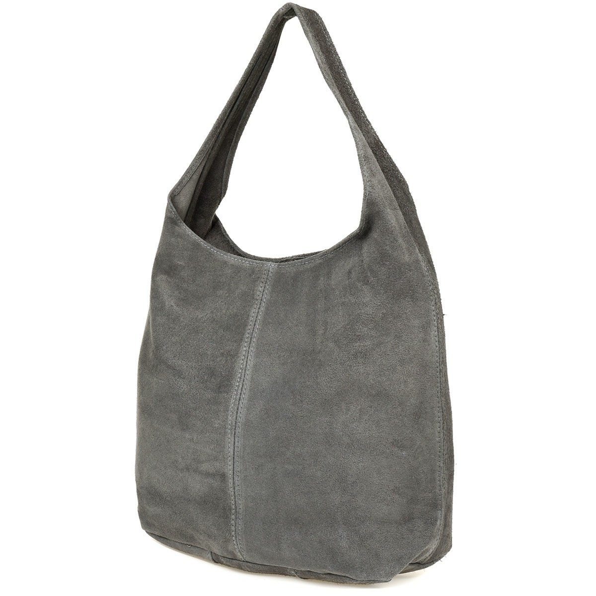 Włoska Torebka worek Skórzana zamsz Naturalny musztarda U35