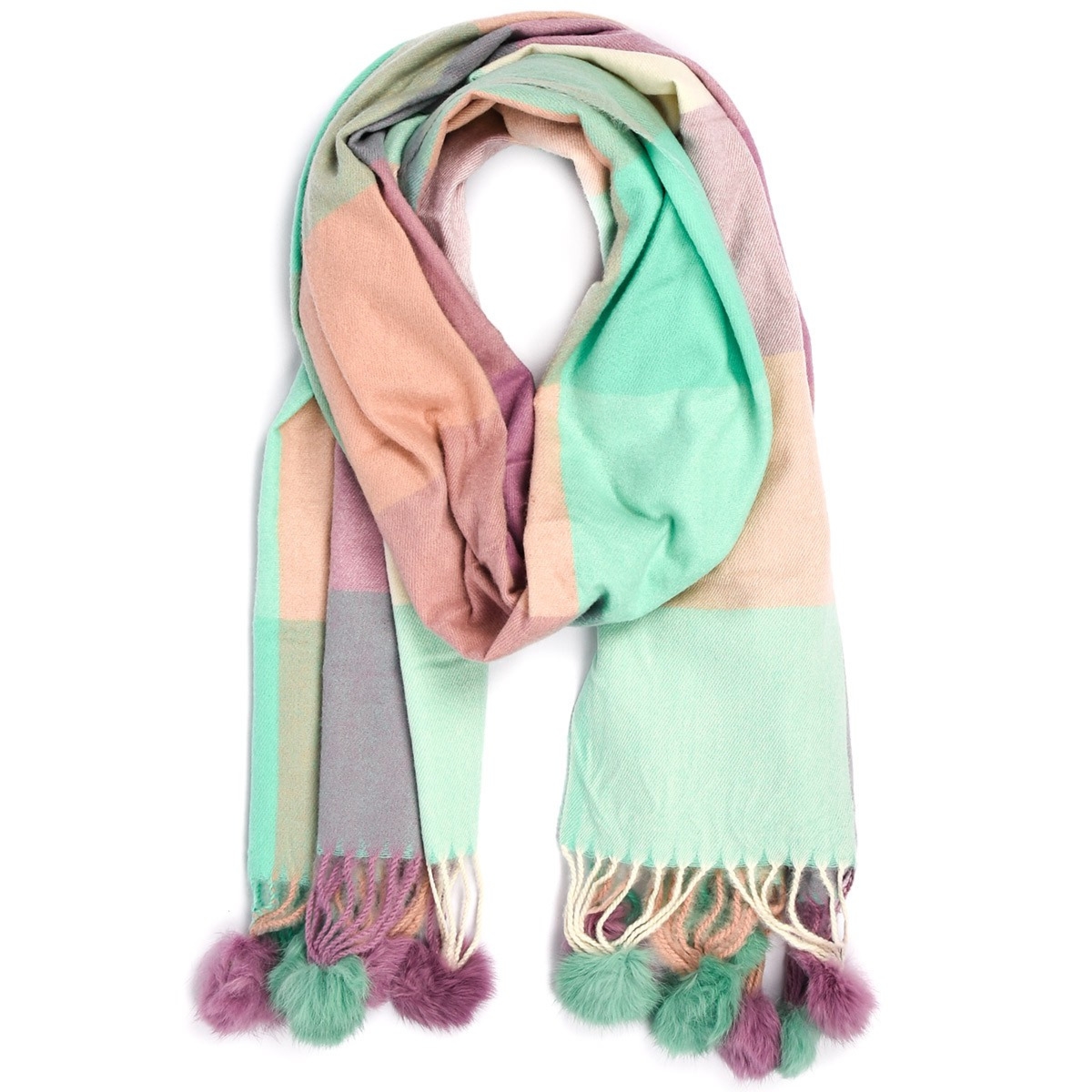 Zielony Duży Szalik Damski bawełniany ciepły modny AX-121