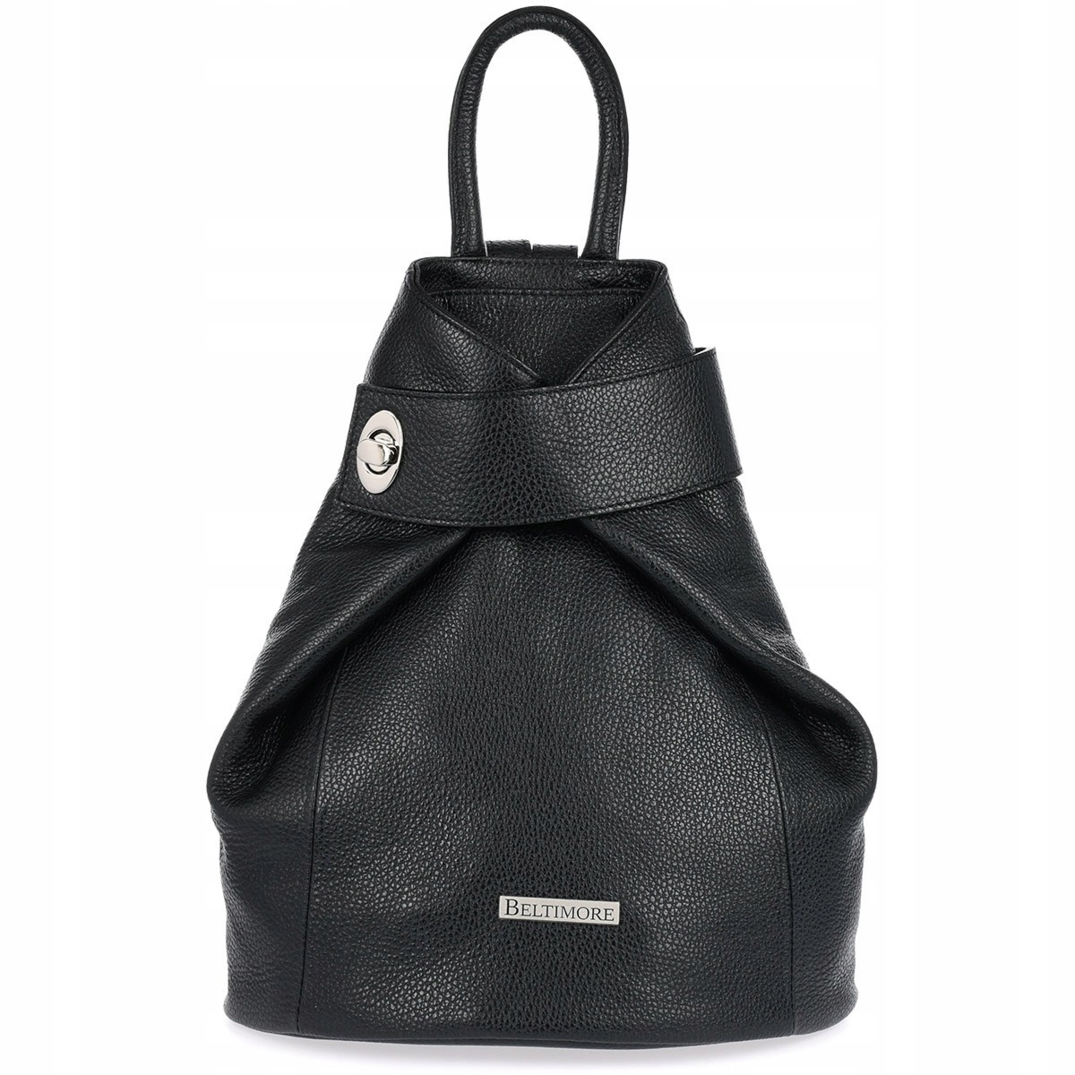 Skórzany plecak damski elegancki z zapięciem Beltimore czarny T54