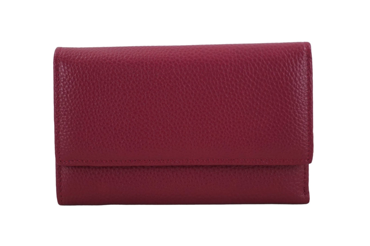 Portfel skórzany damski włoski - Fuksja