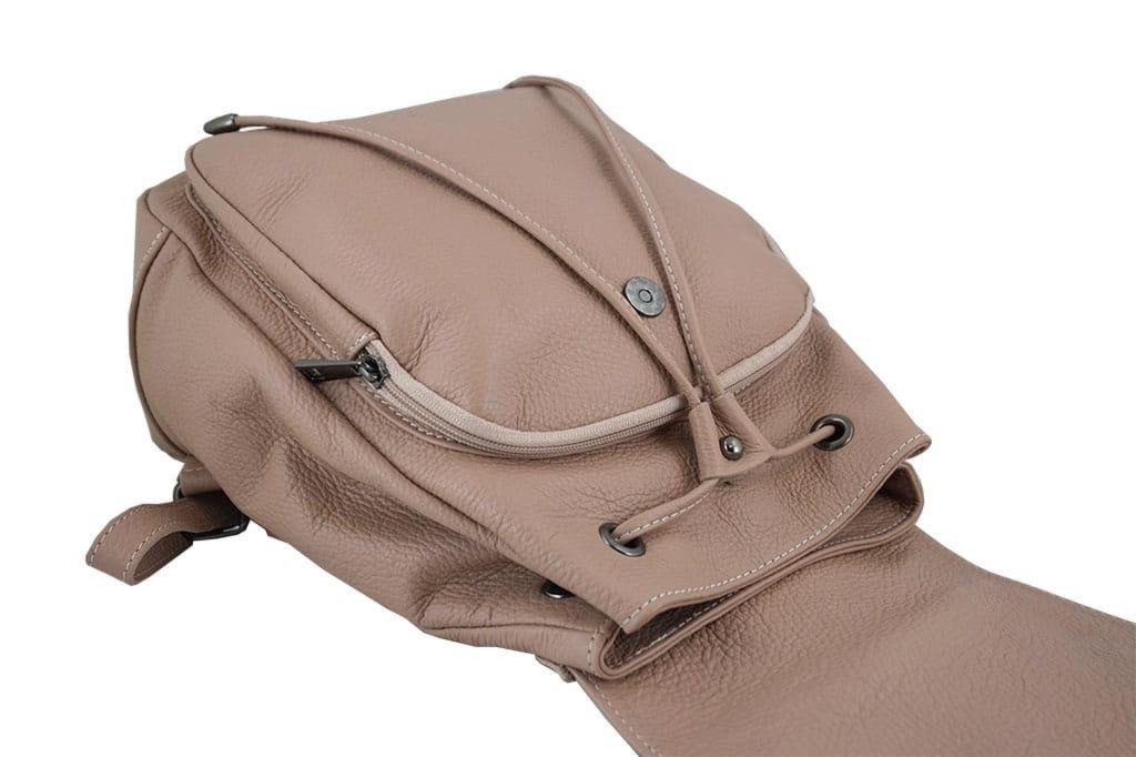 Plecak damski skórzany - Barberini's - Szary ciemny